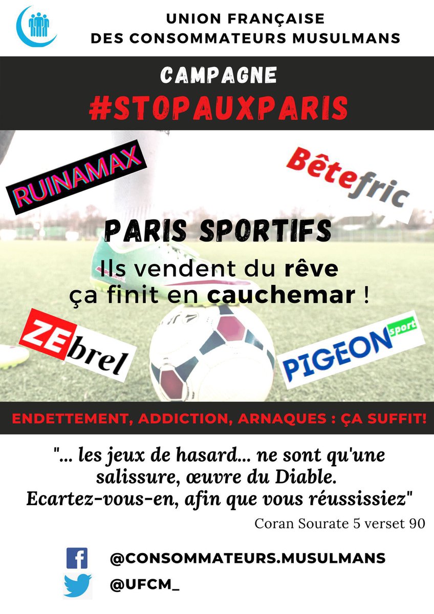 UFCM_'s tweet photo. @UnibetFrance Addictions, des vies et familles brisées, les paris sportifs sont une calamité ! https://t.co/2BPaHY8SZL