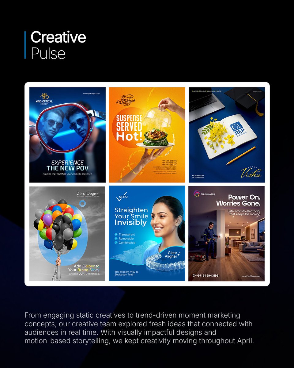 glinfotech's tweet photo. Aura of April – A Month of Growth, Creativity &amp; Results

#AuraOfApril #MonthlyHighlights #DigitalMarketing #SEOResults #glinfotech #PerformanceMarketing #LeadGeneration #WebsiteLaunch #CreativeMarketing #ContentCreation #BrandGrowth #MarketingSuccess #DigitalAgency https://t.co/9uQ7BgjTgh