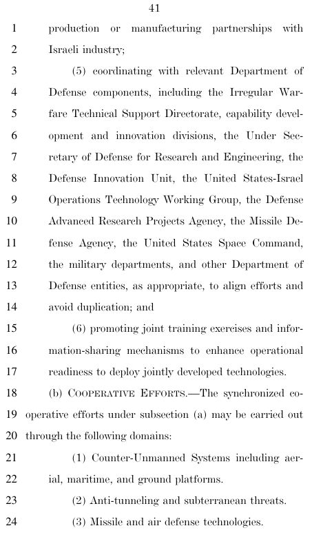 GBNT1952's tweet photo. The people screaming “our militaries are merging” either do not understand defense acquisition language, or they do understand it and are intentionally misleading you.

Neither one is good.

Section 224 is about technology cooperation between strategic allies.

It is not surrendering American sovereignty in any way shape or form.