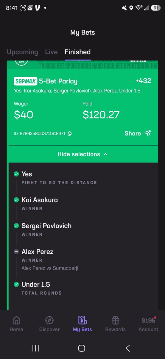 DirtysLocks's tweet photo. BANG ✅️ Sergei and Menifield bringing the heat! Would be up pretty big if Perez would have got that sub but either way we'll take it. If Song wins by decision we're looking real nice  #UFCMacau #DirtysLocks https://t.co/vM0OiRrCn1
