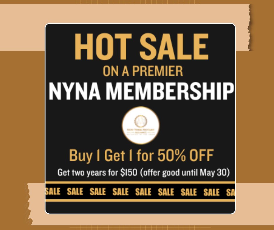 ThatNotaryLife's tweet photo. LAST DAY!  Our sister company, NYNA is having a sale! Premier Membership — 2 yrs for $150!
BOGO 50% off + FREE Notary Journal &amp; SO MUCH MORE! 
Use code Premier2for150 at checkout
⏰ Ends May 30TH! 
👉 https://t.co/MU0hGnpLz0
#NYNotary #NotaryPublic #mobilenotary #notarylife https://t.co/aHpthYJISX