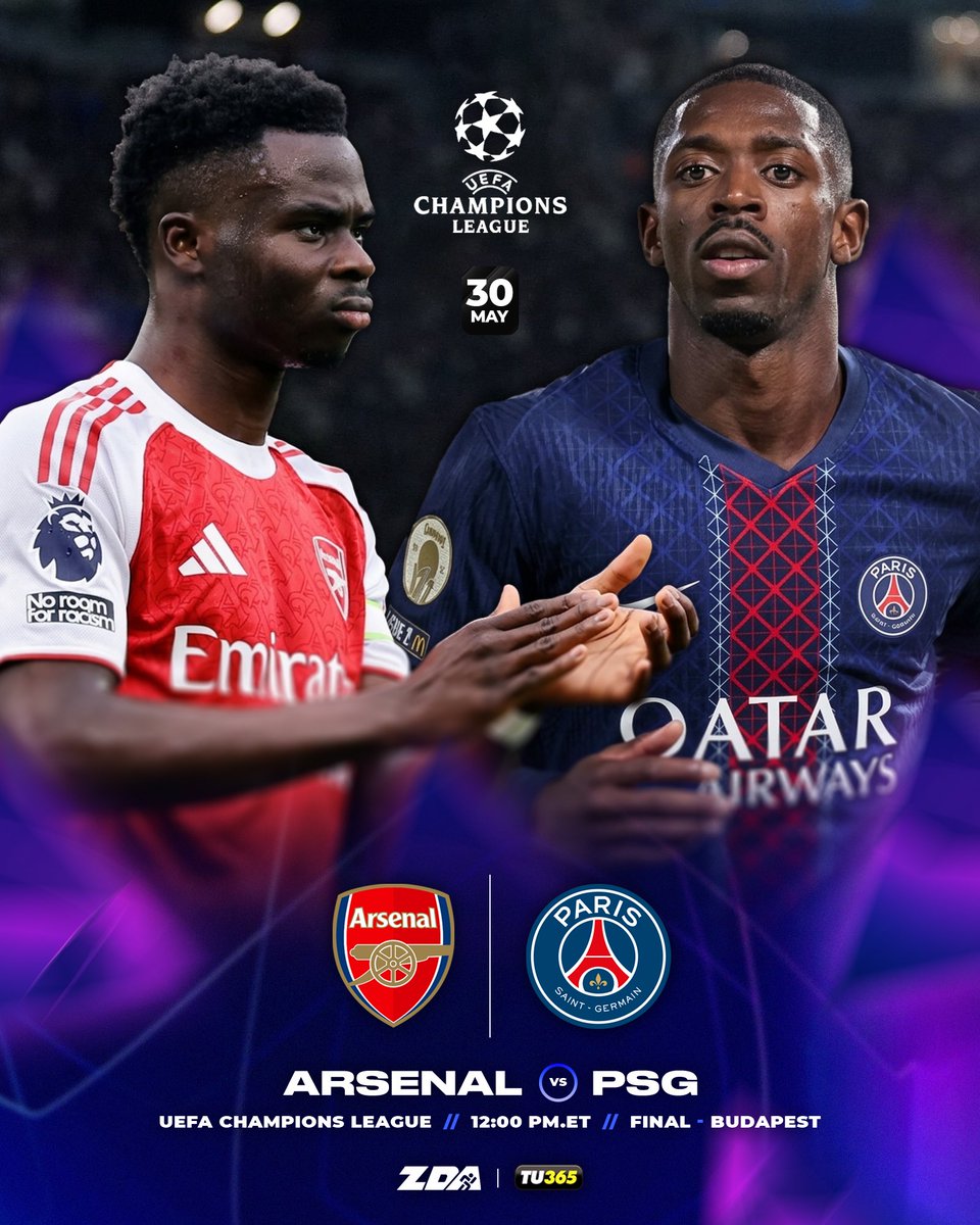 zdaoficial's tweet photo. 🏆🌟 ¡La gloria de Europa está en juego! 🌟🏆

Arsenal y PSG se preparan para disputar una final que promete emociones de principio a fin. Dos proyectos ambiciosos, dos estilos de juego y un solo objetivo: levantar la Orejona en Budapest. ⚽🔥

💰 Vive la emoción del mejor fútbol europeo junto a @Tu365oficial
“El portal más seguro para jugar los 365 días del año” 🔒⚽

💬 ¿Quién tocará la gloria esta noche: los Gunners o el conjunto parisino? 👀🏆

#ChampionsLeague #UCL #Arsenal #PSG #finalucl