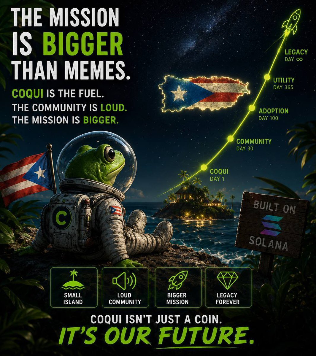 shaneydrey's tweet photo. 🐸 $COQUI — Puerto Rico’s loudest meme coin on Solana 🇵🇷

Organic community. Locked LP. Zero bots.
Real culture. Real energy.

Small island. BIG voice.

CA: BaXVkada2ndgxAoMMEBpBXEbEJbX8svPSrug6iUNHUbp
@COQUICOINPR https://t.co/IKjtREWkuF