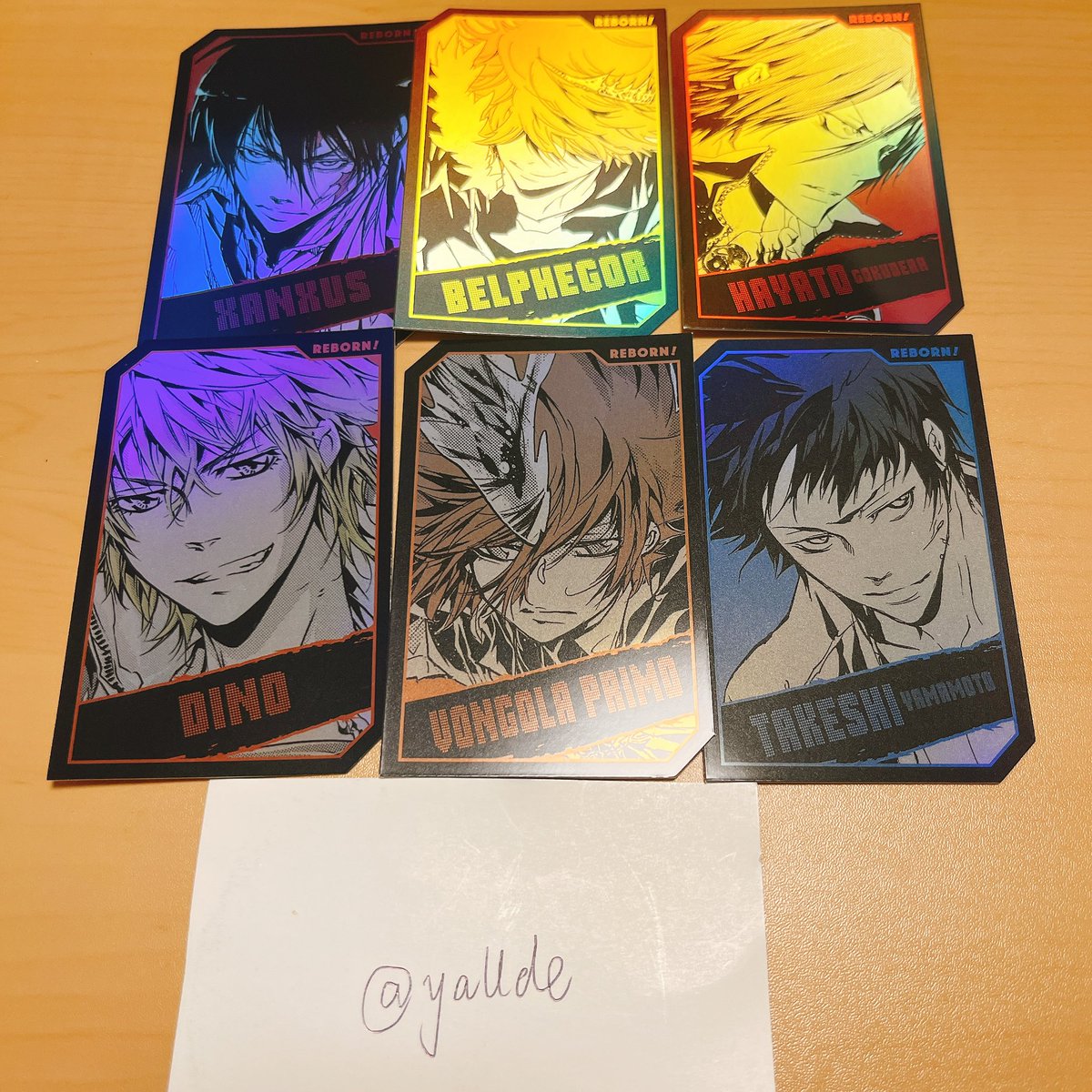 yallde's tweet photo. 【交換】家庭教師ヒットマンREBORN!
ホロカード コレクション  ホロカ
ジャンショ

譲 XANXUS、ディーノ、ベル、プリーモ、獄寺、山本
求 骸、スクアーロ

郵送希望になります。
検索からでもお気軽にお声掛け下さい。 https://t.co/EdL6tSieAb