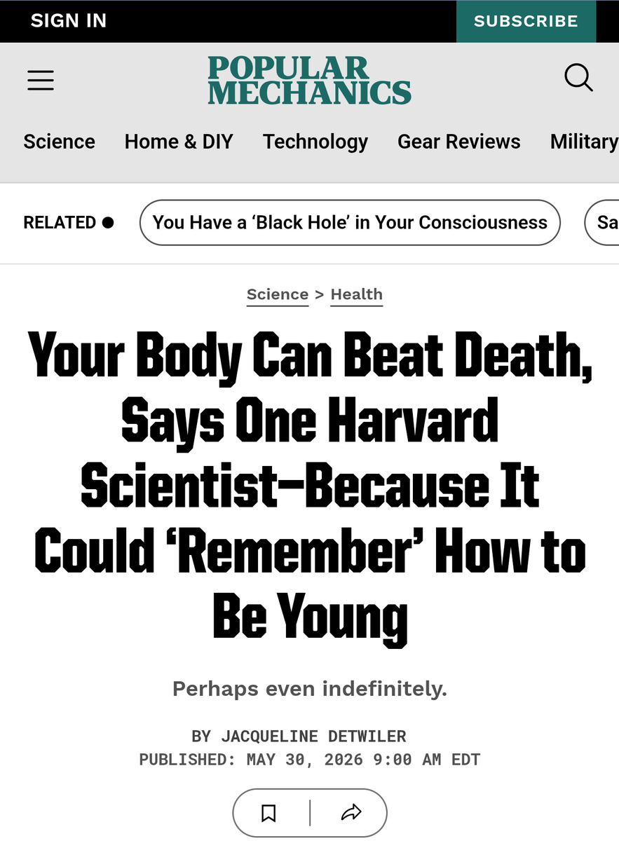biogerontology's tweet photo. Nice article featuring @davidasinclair
📈🚀https://t.co/6vRVE0kOle https://t.co/y9UtAzB571