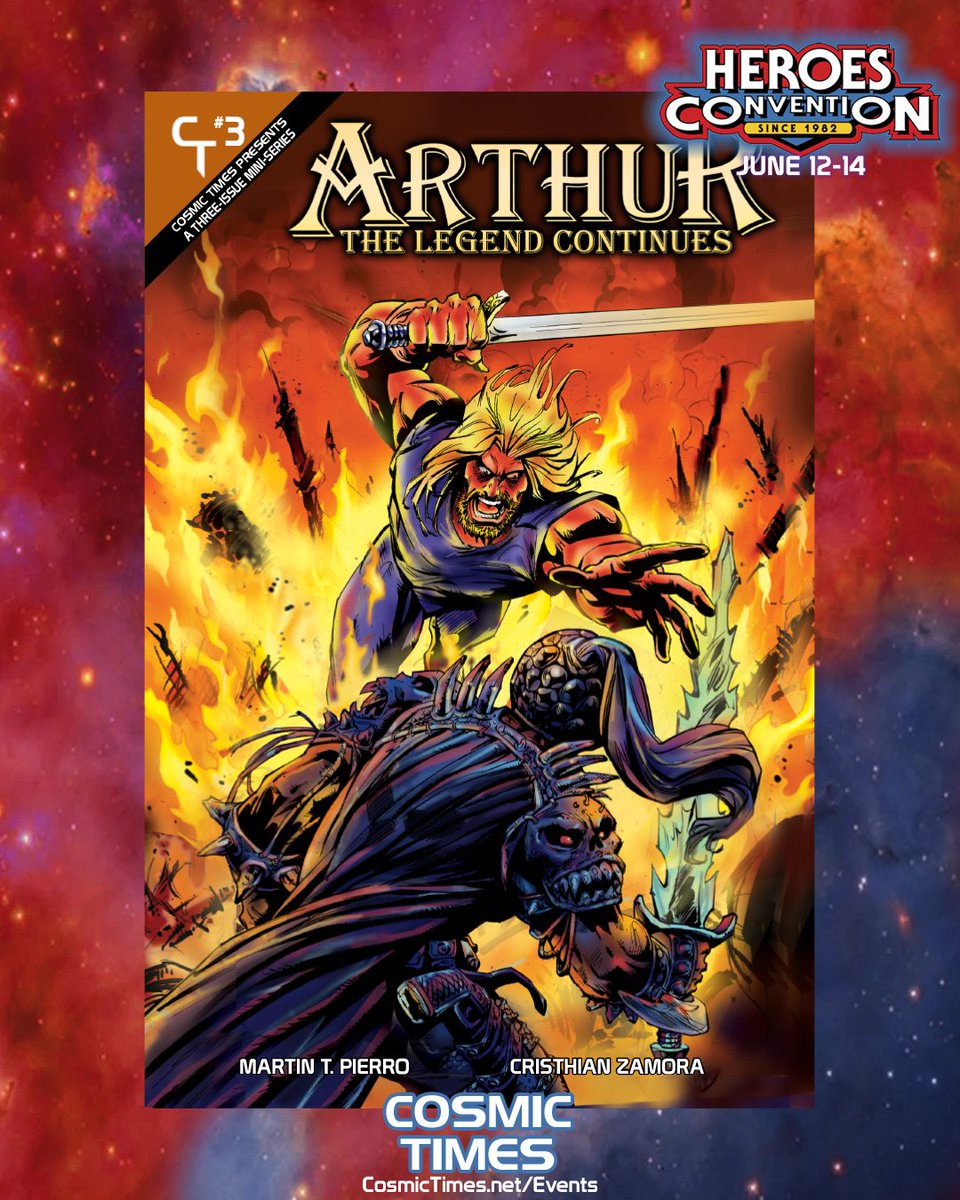 CosmicTimes's tweet photo. All 3 issues of Arthur: The Legend Continues  V1 will be available at Heroes Con - June 12-14 at the Charlotte Convention Center in North Carolina. This is your chance to experience the full arc the way it was meant to be read. 

#IndieComics #ReadMoreComics #HeroesCon https://t.co/qi5ObNNZbh