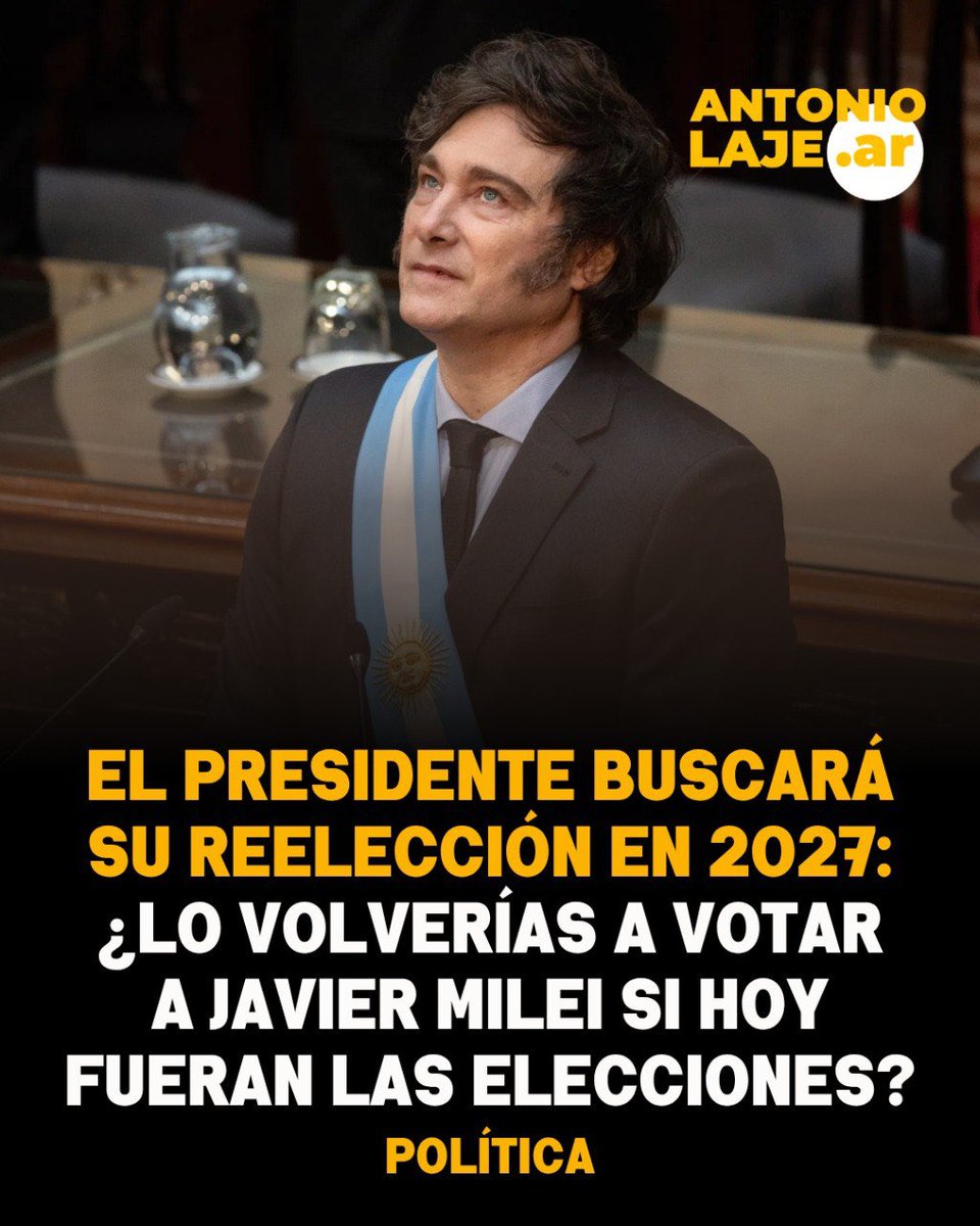 marcalpalazzolo's tweet photo. 📊 “Encuesta importante”

 El presidente Milei buscará su reeleccion en 2027: ¿Volverías a votar a Javier Milei, si hoy fueran las elecciones? 

1 - Si ✅
2 - No ❌ https://t.co/49TsXduusL