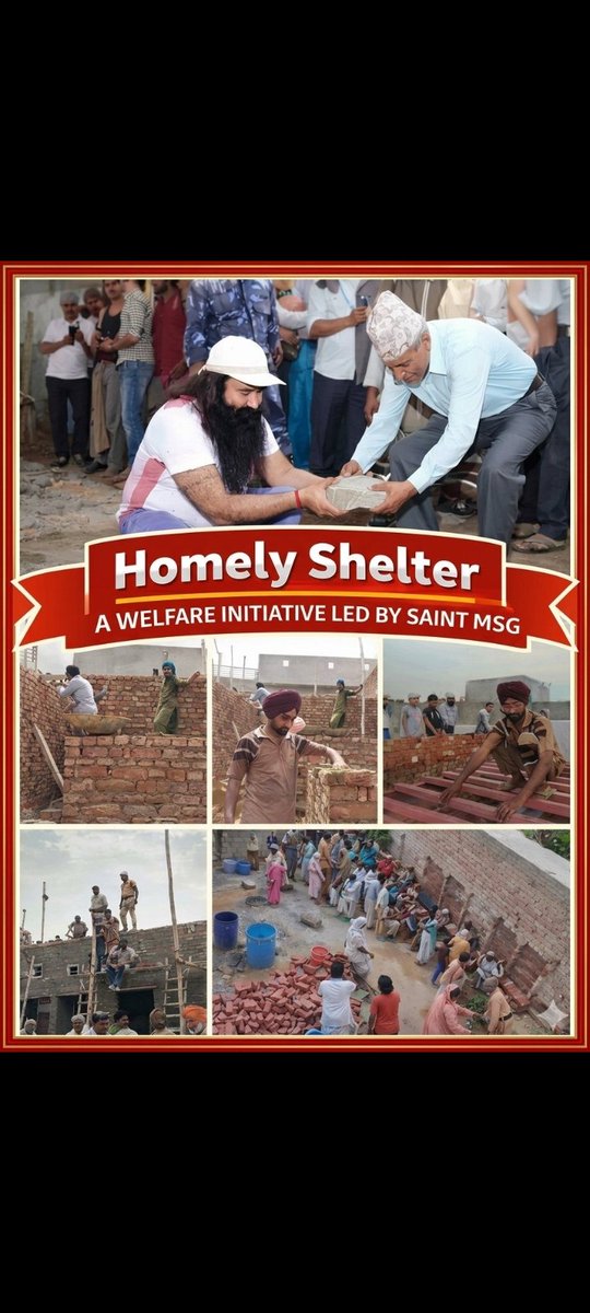 rani_sippi's tweet photo. Human have many needs. But roof is very important. The Homely Shelter initiative, inspired by Saint Gurmeet Ram Rahim Ji, provides a new home to needy families, and brings happiness in their lives. 🏠❤️
#HomeForHomeless https://t.co/WjI0VAxWH2