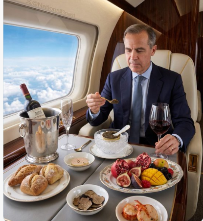 FouldsIain's tweet photo. ... Three things about Carney's grotesque abuse of working Canadians with his excessive and luxurious travel meal expenses.
... It says everything about the character and values of this shallow, selfish, arrogant, and irresponsible man.
... It reveal the depths of his condescension for the Canadian people. He gorges himself at the trough of our tax dollars, without conscience and while holding us all in contempt.
... And it shows how this snake works, corrupting all of the entourage. All of whom know this is wrong, yet indulge themselves as pigs crowded around the trough. Carney draws them all into his web, all increasingly complicit and guilty, all going down the slippery slope of greed and immorality.