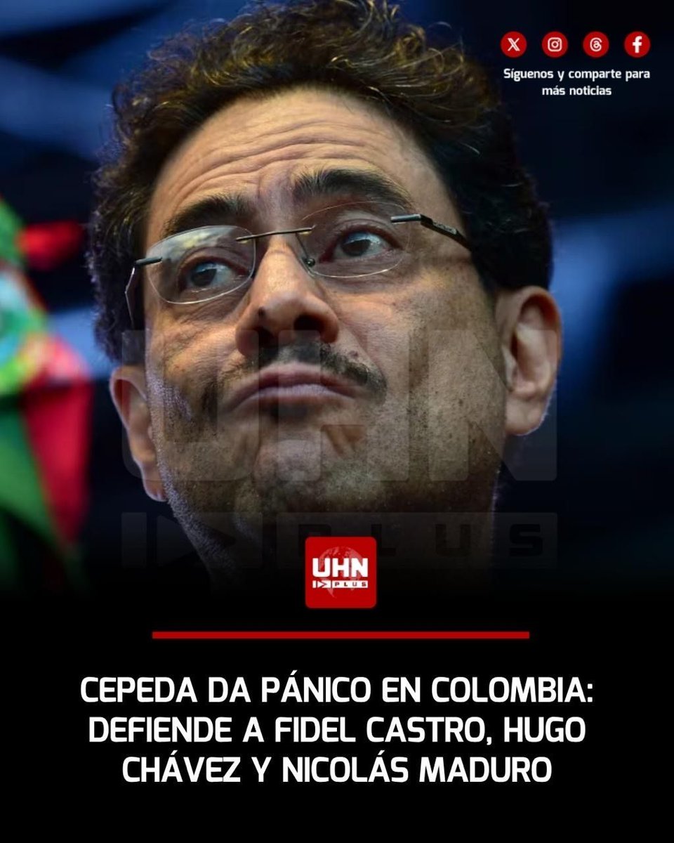 UHN_Plus's tweet photo. 🇨🇴‼️| La política exterior de Colombia está a una elección de tomar un rumbo dramático. Iván Cepeda basa su proyecto en elogios a exdictadores, alejado de Argentina, Israel, El Salvador y Estados Unidos:

- "Fidel Castro marcó y marcará nuestras vidas como una de las más grandes figuras”
- "Maduro es digno sucesor de Hugo Chávez"
- "Hugo Chávez fue el arquitecto del nuevo orden de la región"
- "Netanyahu es un genocida, un criminal”
- "Milei quiere una masacre laboral y social en Argentina"
- "Bukele, convirtió al país en una prisión, viola derechos humanos"
- "Trump, Colombia no es una colonia”