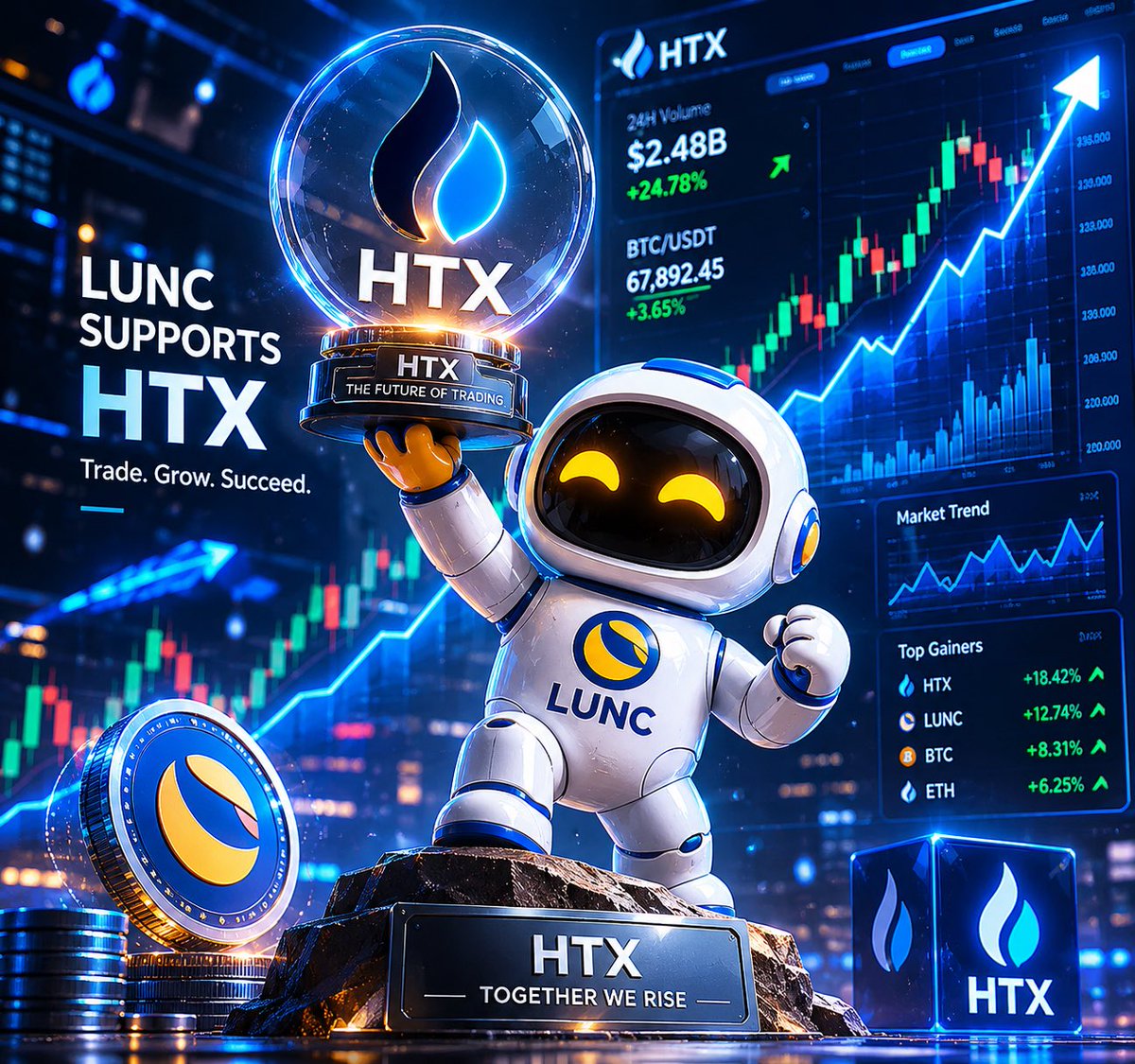 TerraClassic_'s tweet photo. 🚀 The #LUNC community sees you, @HTX_Global !

Thank you for supporting $LUNC and helping showcase Terra Classic to millions of crypto users worldwide.

Every bit of exposure matters. Every spotlight helps. Every supporter strengthens the ecosystem.

🔥 The burns continue.
⚡ Development continues.
🌎 Adoption continues.

Together we’re proving that Terra Classic is still building, still evolving, and still here.

Much respect to HTX for supporting the journey. 💙

Who’s ready for the next chapter of $LUNC? 🚀

#TerraClassic #HTX #LUNCArmy $USTC