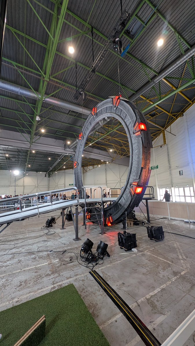 SGAGateBuilder's tweet photo. I'm in France to see the full scale replica of the Stargate and meet the EMG team in person... including my buddy David. Congratulations EMG team, stunning work. Check out https://t.co/RbGE16NUKL. @BaronDestructo @dial_the_gate @GateWorld https://t.co/23j7CLIRzT