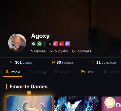 _Agoxy's tweet photo. eu to em dúvida entre continuar usando o backloggd ou usar o yourgamerprofile, ambos tem funcionalidades muito boas, mas a customização de perfil do ygp é muito boaKASJDKFJAKSFJK(tanto q até o layout é lindo) https://t.co/JodRCmCUgH