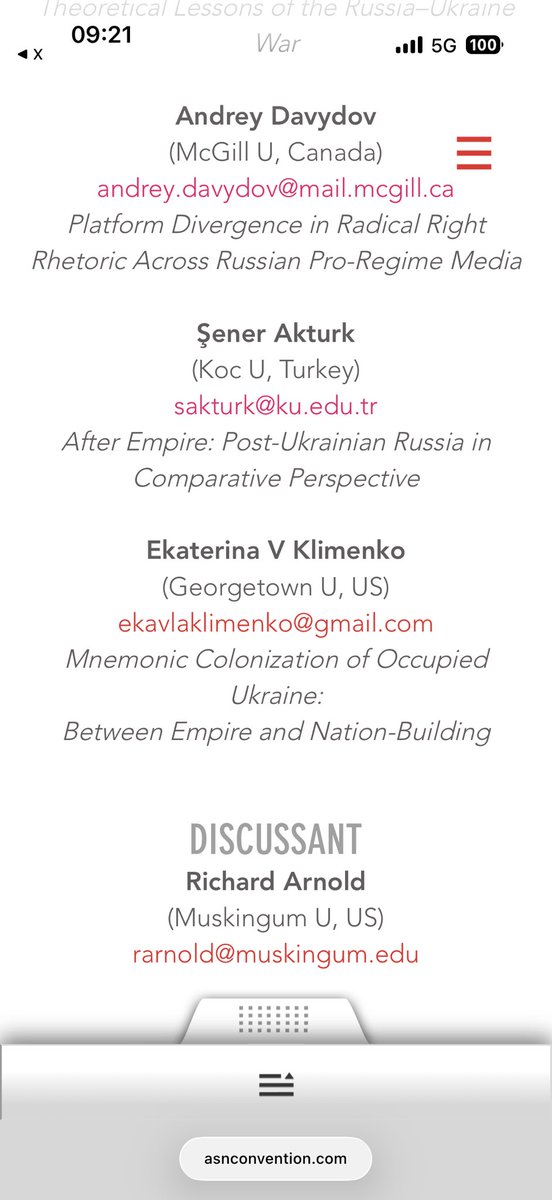 senerakturk's tweet photo. I will be presenting my paper on “After Empire: Post-Ukrainian Russia in Comparative Perspective” at the #ASN26 conference in about half an hour @ASN_Org https://t.co/d6zRnJnNkc