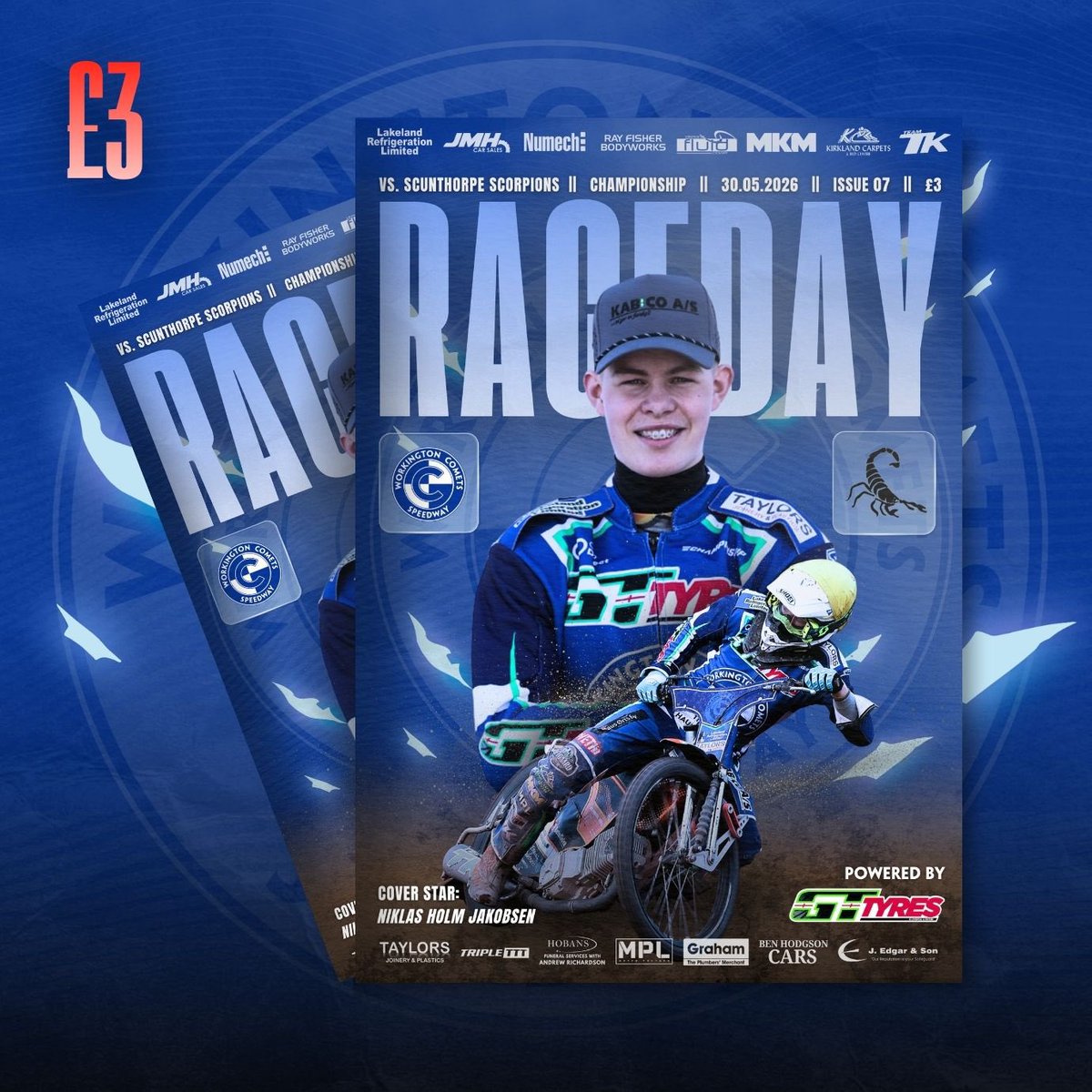 workycomets's tweet photo. 📖 Our all-action young Dane Niklas Holm Jakobsen is the star of tonight’s programme

🏷️ £𝟯.𝟬𝟬

🚧 Gates open 4.30pm
🕒 Tapes up 6.00pm

🎟️ 𝗔𝗗𝗠𝗜𝗦𝗦𝗜𝗢𝗡 𝗣𝗥𝗜𝗖𝗘𝗦
* Adult (18+): £20
* Student (16-18) : £15
* Child (0-15): FREE with a paying adult

🅿️ Parking is £2.00 https://t.co/31HRot5wlJ