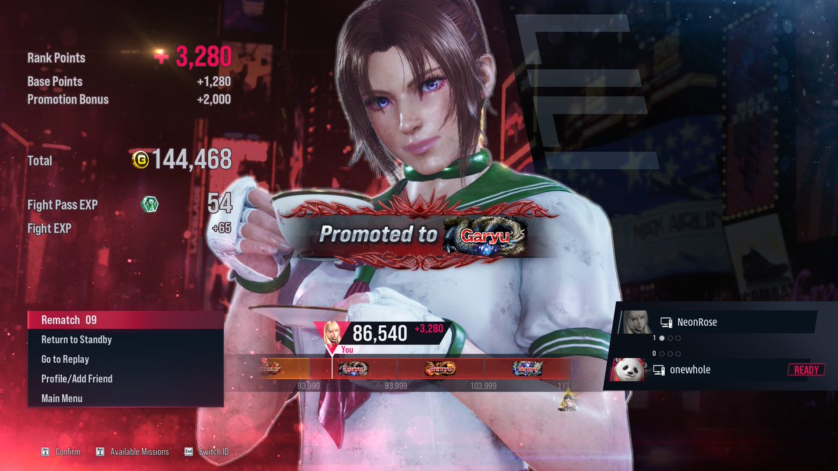 NeonRose1010's tweet photo. You know what they say, third time's the charm. I finally feel like I'm starting to learn and improve on Tekken after giving up twice. I know it isn't the same feat it used to be, but red ranks in 2 days is something I'm proud of, and I plan to still climb higher before I settle. https://t.co/KaScMxMY2q
