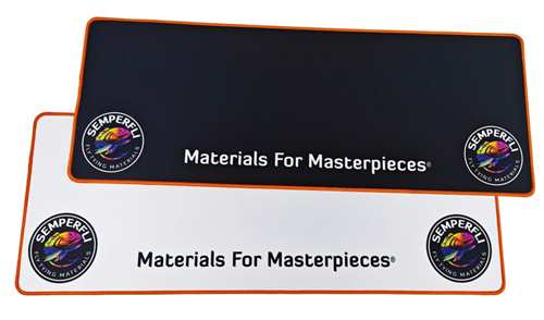 semperfli's tweet photo. Our ever popular tying matts are used by fly tyers all over the world! They're available in black &amp; white. Made from foam which will stop your vice moving on the table, keep your materials from moving or is equally at home on your computer. 
https://t.co/DHZomMzEIc
#semperfli https://t.co/NgwGrylmcu