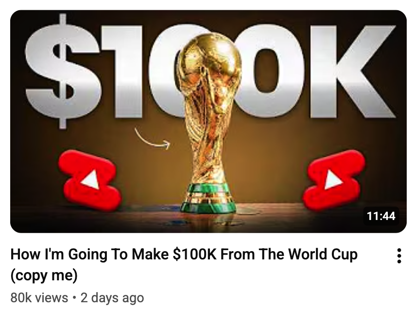 tye1337's tweet photo. the fifa world cup is going to make me well over $100k 

by posting faceless youtube shorts

(it sounds stupid but i have so much conviction)

if you want, like/reply "guide" and i'll dm you my free 11 minute breakdown (must be following) https://t.co/0W25MAyVO6