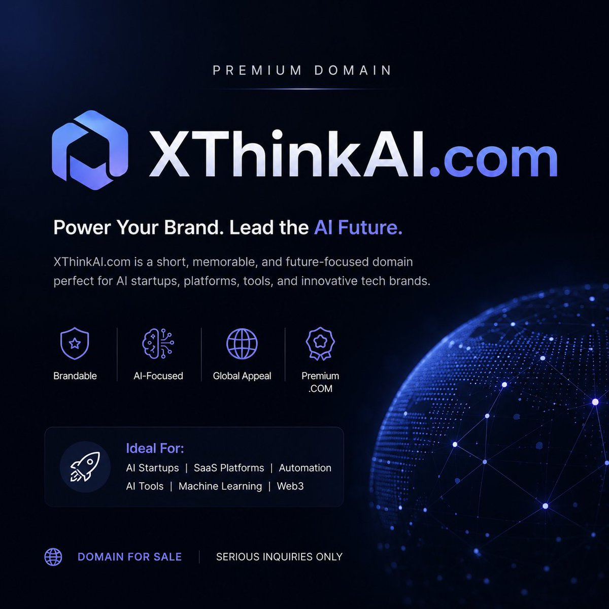 DomainXBrand's tweet photo. https://t.co/z9AcN6QeZP — Premium AI domain for startups, agents, automation, and next-generation tech brands.
✅ Brandable
✅ Memorable
✅ Future-ready
Listed on GoDaddy 
#AI #ArtificialIntelligence #Startup #DomainForSale #Branding #Tech #XThinkAI #GoDaddy #AIStartup https://t.co/GMsQtIGiVf