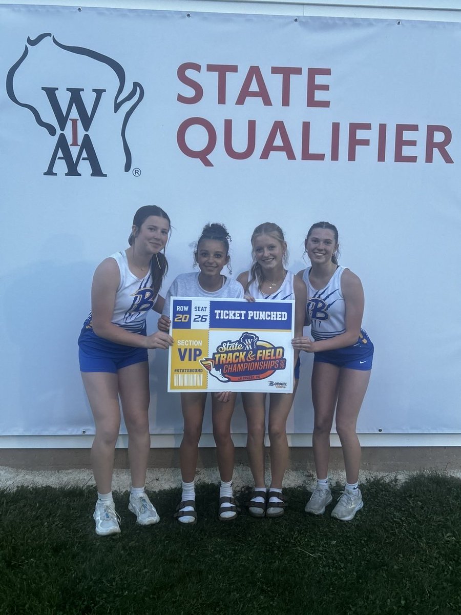 PeytonWestrich's tweet photo. Great night at the sectional meet in Hilbert! Qualified in state for…
⭐️400 -2nd-58.82
⭐️200-4th-26.41
⭐️TJ-2nd-35’6”
⭐️4x1-2nd-50.27(Paige, Josie, Audrey, Peyton) 

 Teammate’s qualifying for state!!
🔹4x2-Paige, Cierra, Audrey, Josie
🔹TJ/LJ-Josie
🔹3200- Mariah https://t.co/nbZU1HL4OB