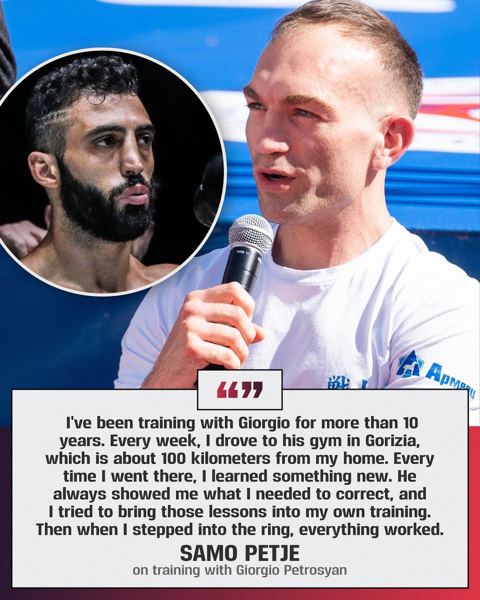 Beyond_Kick's tweet photo. Before stepping into the ring against Angelo Volpe at SENSHI 31 tonight, Samo Petje reflects on his time training with Giorgio Petrosyan. 🐐💯

#SENSHI 31 | May 30 https://t.co/ccZM7J1QlB