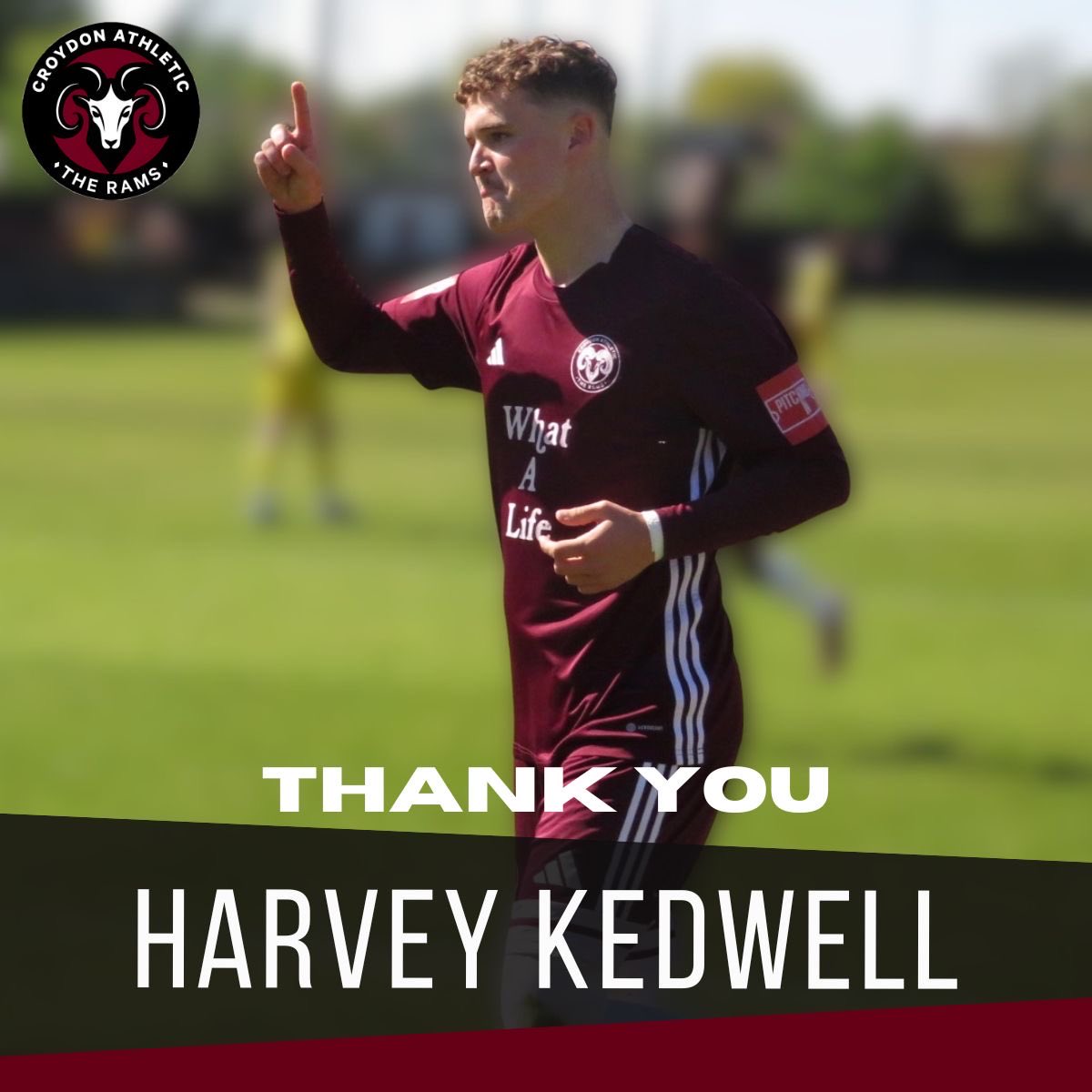 CroydonAth's tweet photo. 🔊We can confirm that Harvey Kedwell has departed the club to join Folkestone Invicta 

🐏 A fantastic professional - 7 goals &amp; 27 assists in a superb season for the Rams 

❤️ We wish Harvey the absolute best of luck with his move - you’ll always be welcome back at The Mayfield https://t.co/Tz1qmFMB9e