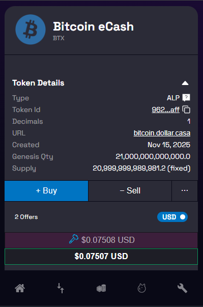 Bitcoin__eCash's tweet photo. $BTX profit sharing calculation:
* Tokens from airdrop :  1 share per token
* Tokens purchased on @CashtabWallet : 100 shares per token

Make sure to purchase $BTX tokens on #Cashtab directly from the mint (indicated by the hammer icon 🔨) to receive 100 shares https://t.co/vQ2HUYEjxD