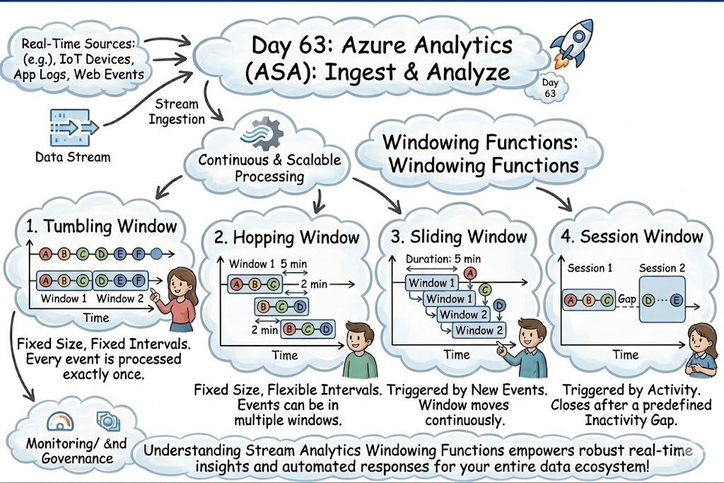 cloudandtechie's tweet photo. Day 63: Uncover the insights in your data stream by mastering Azure Stream Analytics' four key windowing functions: Tumbling, Hopping, Sliding, and Session!

#dataengineering #dataanalytics #datascience #machinelearning #cloudcomputing #aws #microsoftazure https://t.co/sW1jyodIk4