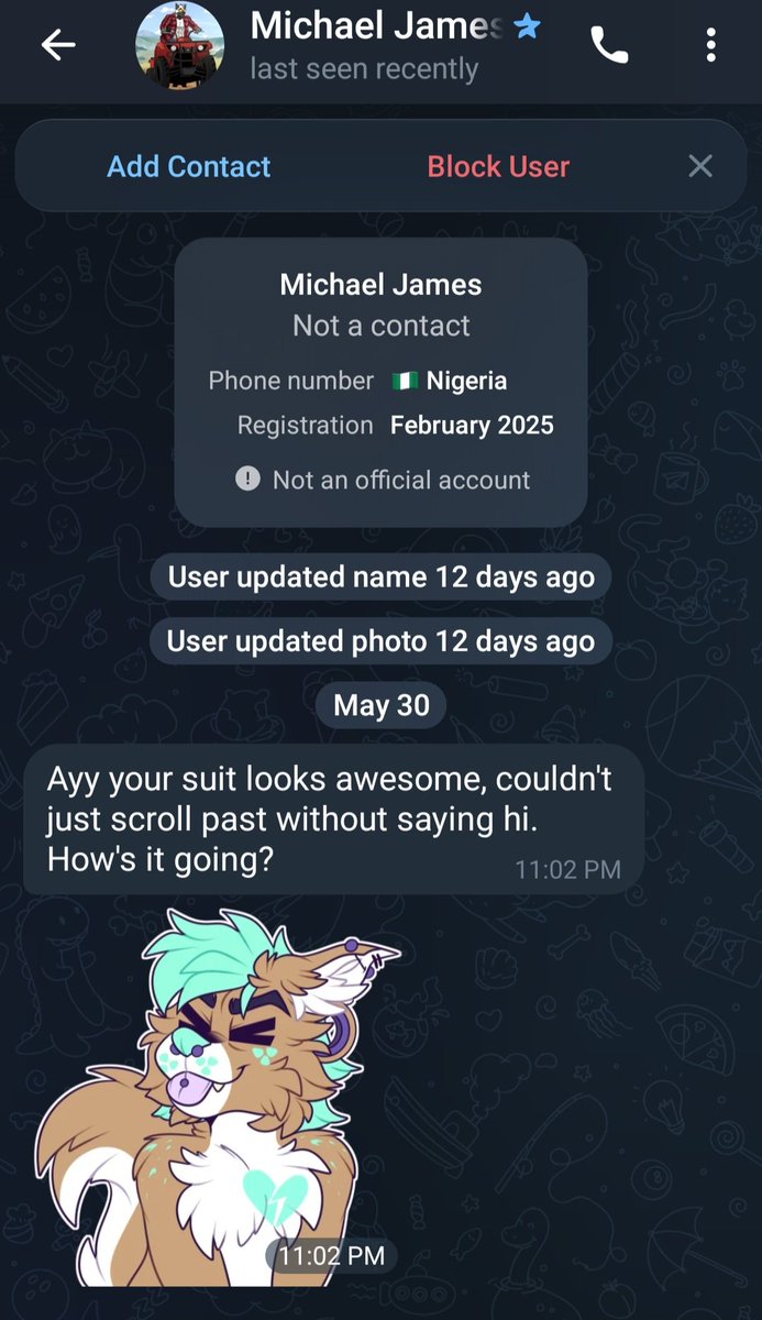 chirpyderp's tweet photo. It is actually so insane to me that we have furry scammers in 2026 https://t.co/feuiL368kq