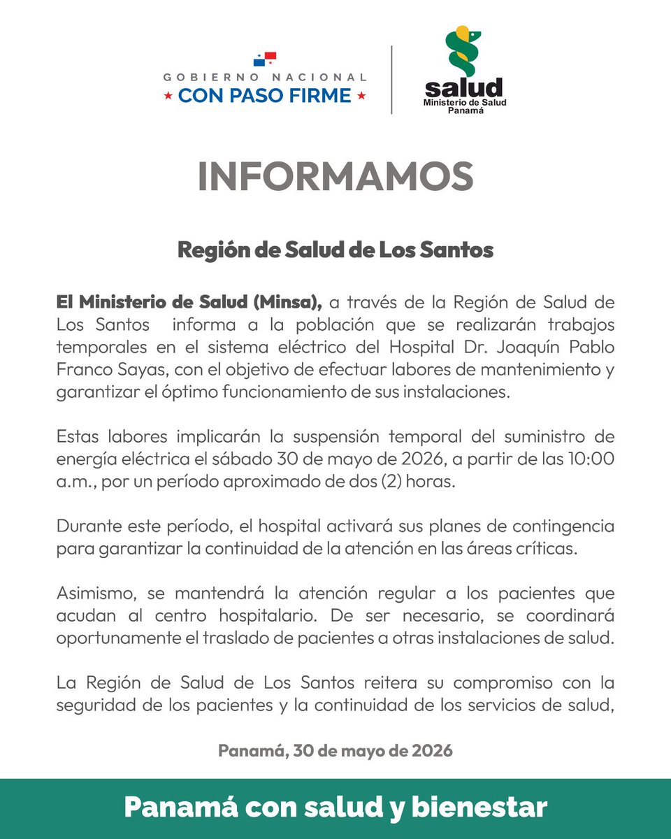 Ministerio de Salud de Panamá tweet media