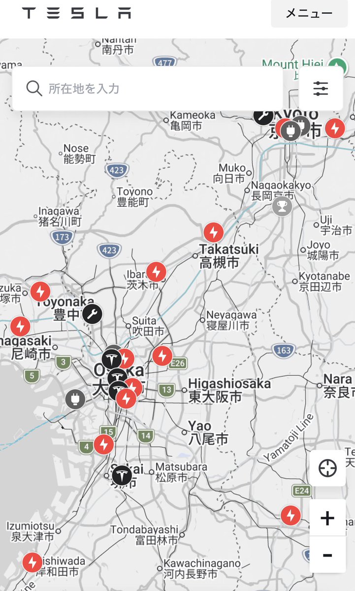 Den4_mnst's tweet photo. @4ki_season 同じ縮尺で見ても明らかに首都圏の方が充電網も充実してるし、便利な足にはなると思うけどね🤔 https://t.co/tecxX42E4g