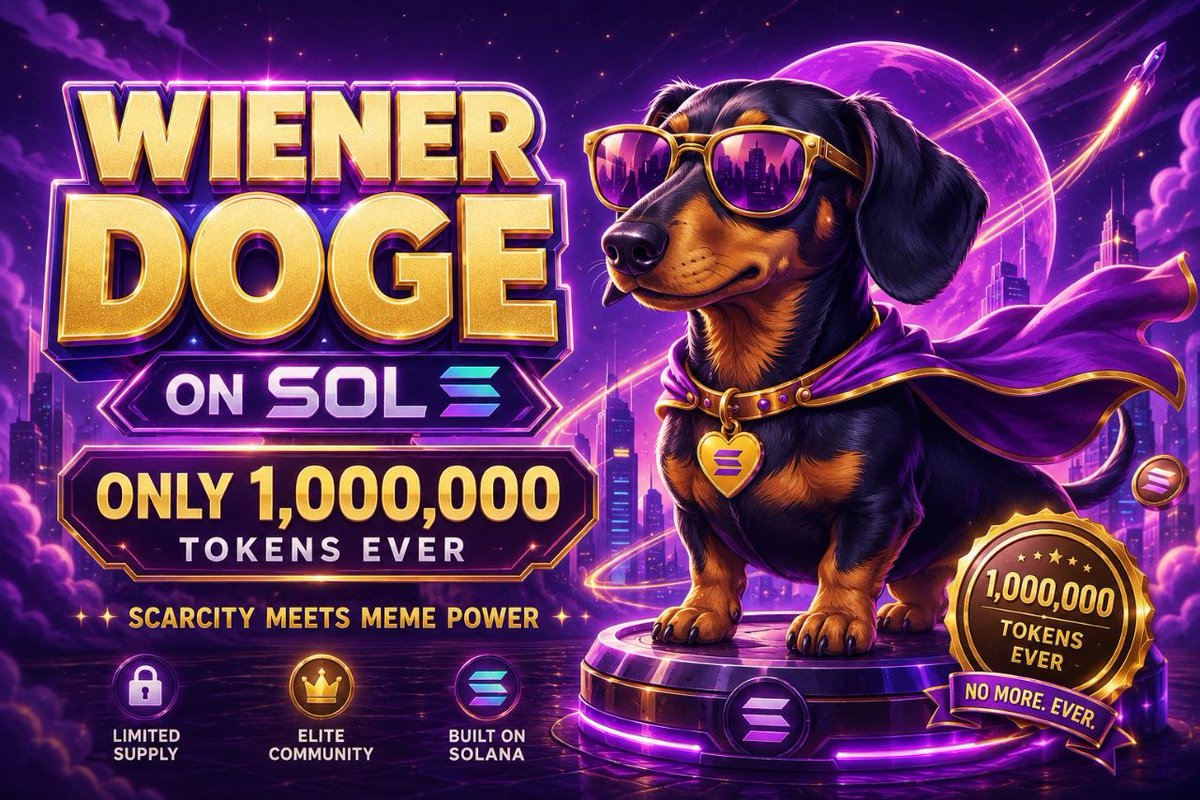 Wiener_Doge_Sol's tweet photo. Only 1 million tokens (ever).

Join the Wiener Doge Pack and ask our community about $WIENER: https://t.co/z9a2ZGqcqI https://t.co/loqI2iGm8F