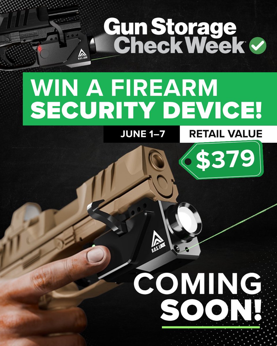 NSSF's tweet photo. 🚨 Giveaway unlocked in 2 days!

Gun Storage Check Week® starts June 1, and one participant will win a B.O.S. Lock Fusion biometric firearm security device. ✅

Stay tuned for details.

#GunStorageCheckWeek #MakeSureItsSecure | @biosafelock https://t.co/9oYf3qNc9M