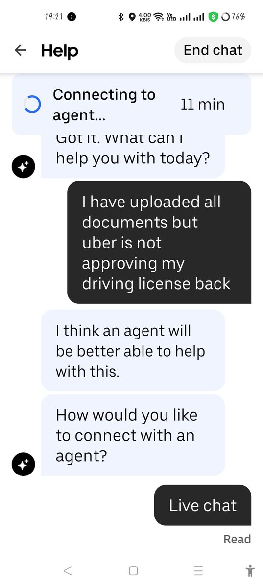 jay_oza2010's tweet photo. @UberIN_Support @Uber at 19:20  hour and at 19:24 time remaining shows 10 mins. How? https://t.co/k57NpeLMXE