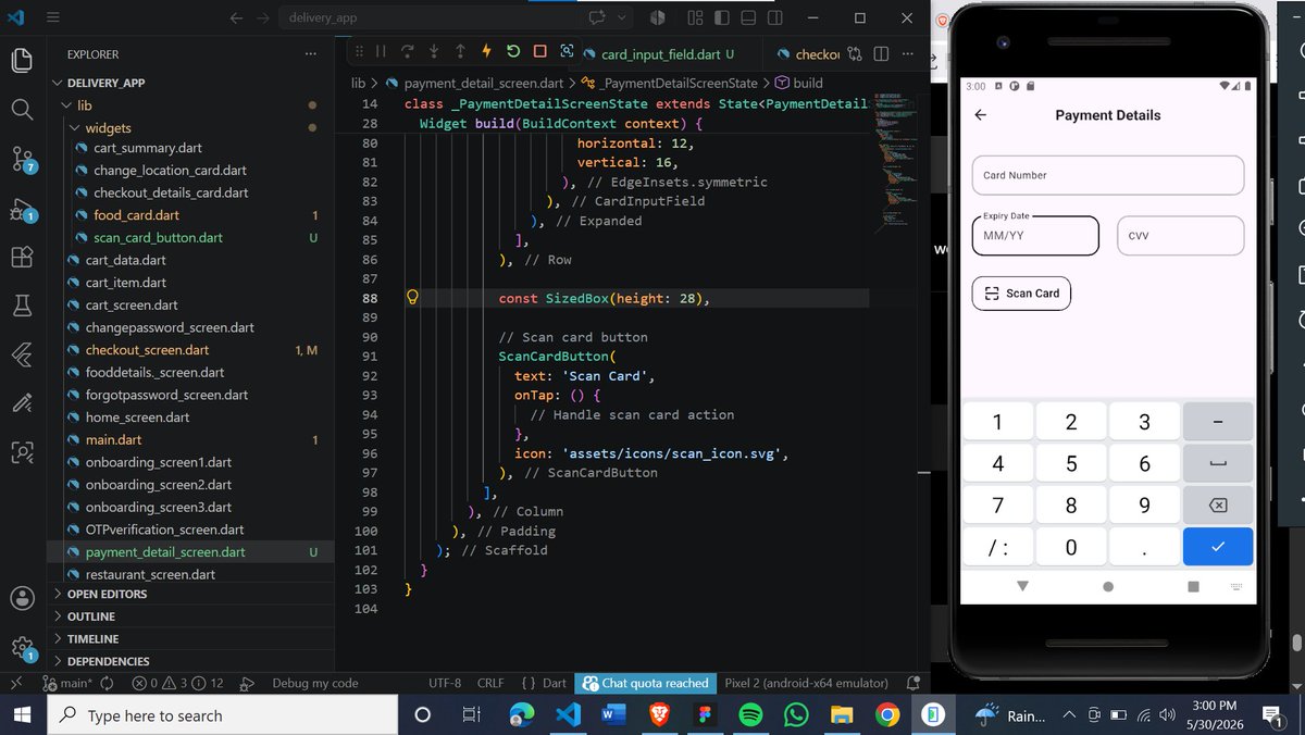 Eleniyan006's tweet photo. how is your weekend going?? Here is how mine is going🔥 
#flutter #softwareengineering #mobileappdev #paymentdetailspage https://t.co/Rf4C714M9U