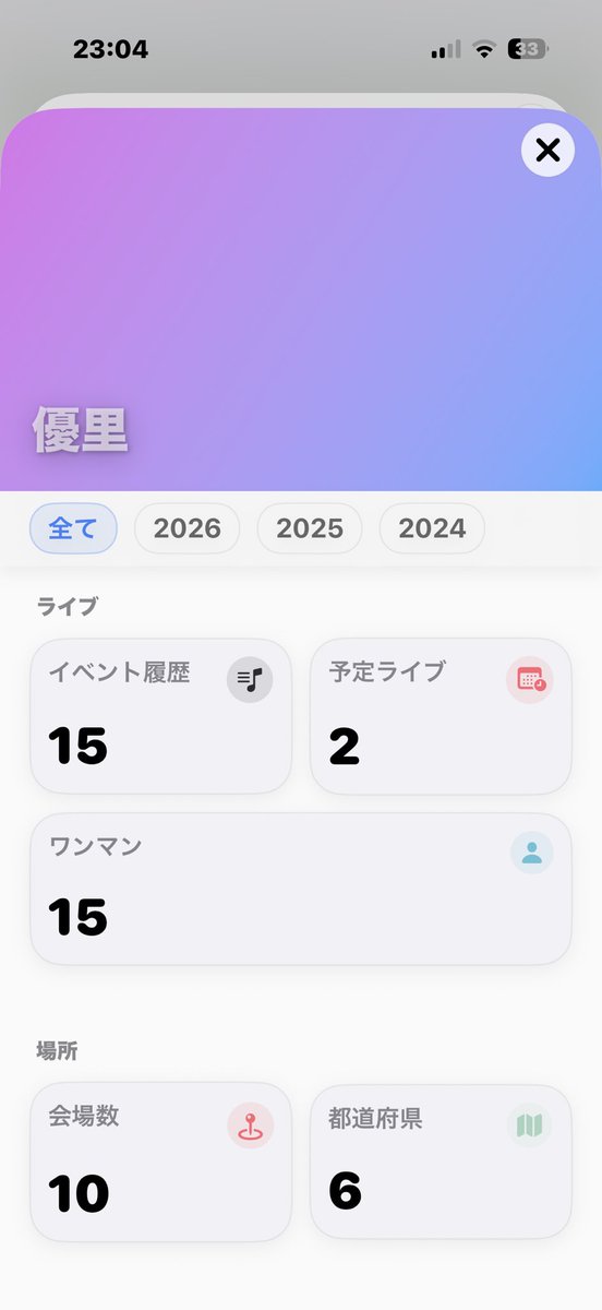 s___3123's tweet photo. このアプリめちゃいいね🤭❤️‍🔥
優里初参戦で沼った2024年秋からもう15回も参戦してるのね🥹
子供たちが小さいうちは難しいけど
いつか🙏人生で1回くらい国内全通してみたいな〜🤤🧡 https://t.co/LOhaygTodo