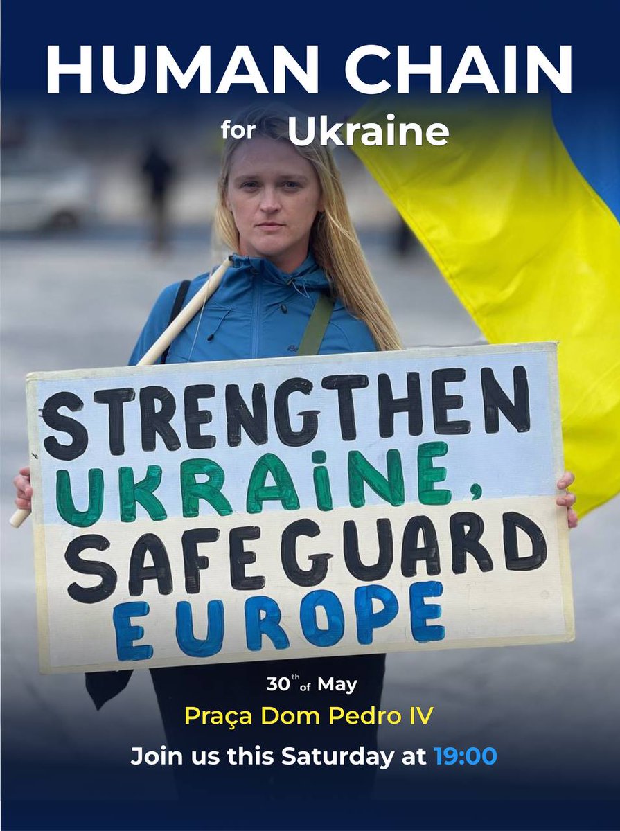 RicRois's tweet photo. 🚨⚠️ #StandWithUkraine ⚠️🚨
Hoje, Sábado 30 de Maio. Em #Lisboa, #Rossio #HumanChain
Das 19h00 às 21h00 em solidariedade e apoio a #Ucrânia. Hoje mais que nunca.
Lembrando ao mundo que a #russiaÉUmEstadoTerrorista
#JuntosatéaVitória
#РазомДоПеремоги https://t.co/wQFBEBIUNx