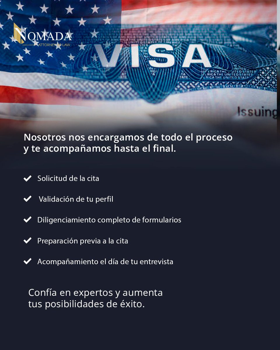 nomadalaw's tweet photo. Estás a un paso de obtener tu VISA AMERICANA https://t.co/JrP3QYBRwN