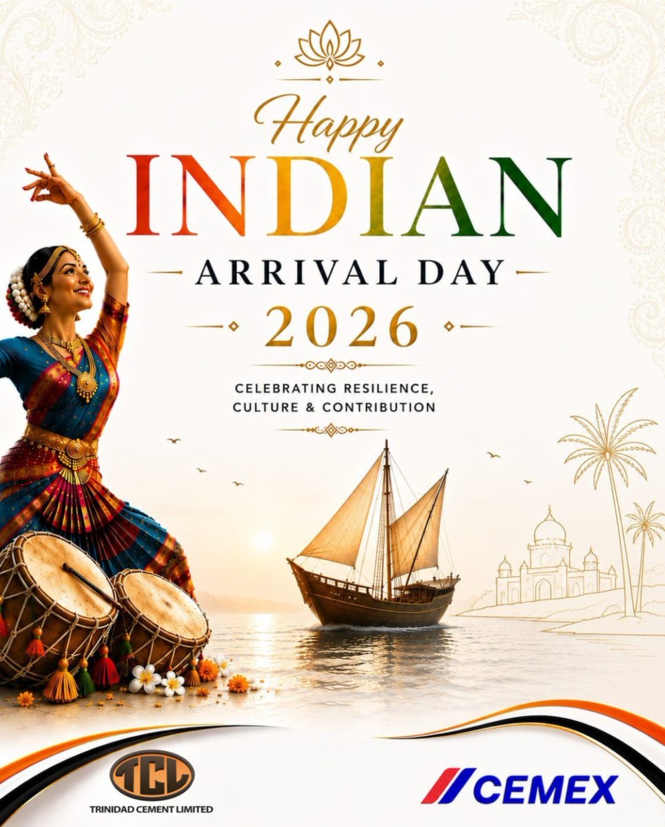 CemexTCL's tweet photo. Honouring the journey, resilience, and rich cultural heritage of the East Indian community woven into the diverse fabric of T&amp;T....Happy Indian Arrival Day! https://t.co/nEEh1HgScg