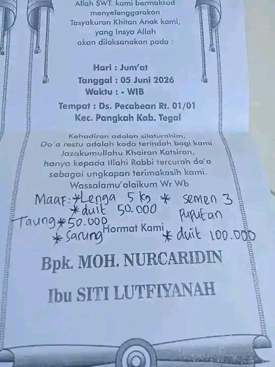 sunriseveil's tweet photo. Kalo di Tegal, emang tradisinya kamu kondangan kaya kamu nitip ke orang yang hajatan. Jd ketika yg nitip mau hajatan, ya kita balikin lagi sesuai nominal/barang yg dikasih dulu.

Kalo daerah kamu gimana? https://t.co/4UF7Zd2Ut2