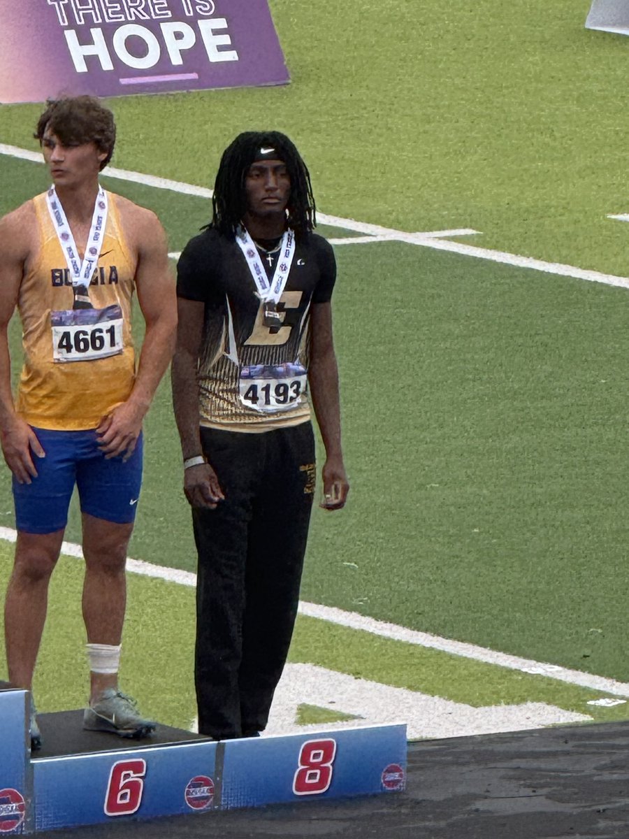 fzeactivities's tweet photo. Our Lion Brysen all state in long jump with an 8th place finish! High jump is up next for him. https://t.co/a1oQ5h3Tv1