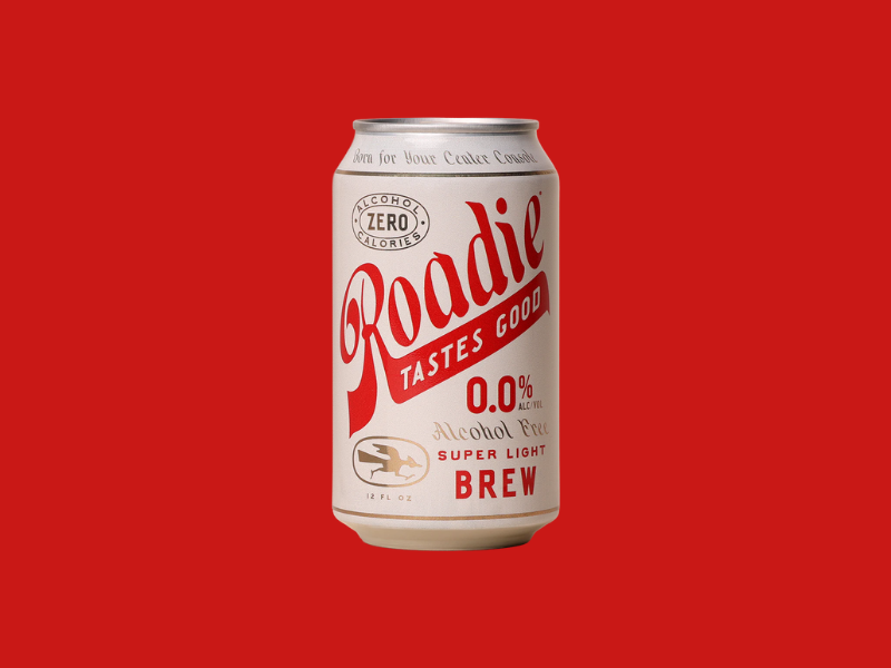 cpgwire's tweet photo. Roadie is a crisp, super light beer with 0.0% alcohol and 0 calories.

Brewed in L.A. with malted barley and hops, Roadie is currently available online and at select independent retailers throughout Southern California.

A 6-pack retails for $13.99 + shipping on their website.

Branding & packaging by LAND.