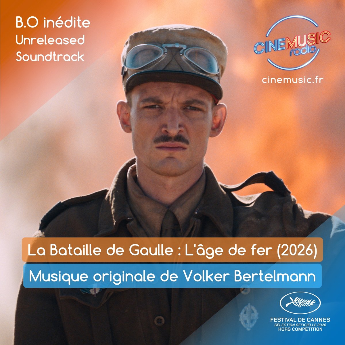 Cinemusic_Radio's tweet photo. 🎧 #NowPlaying sur #CINEMUSIC, Le Son des meilleures BO !
▶️ #VolkerBertelmann - #LaBatailleDeGaulle : L'âge de fer (2026)
🎬 💿 J-4 avant sa sortie, la BO est déjà en exclusivité sur nos ondes !
📻 FM/DAB+ (Paris/IdF) | 👉 Appli sur tous les stores | 🌐 https://t.co/ZQhyVisFKL https://t.co/Os184v5TMu