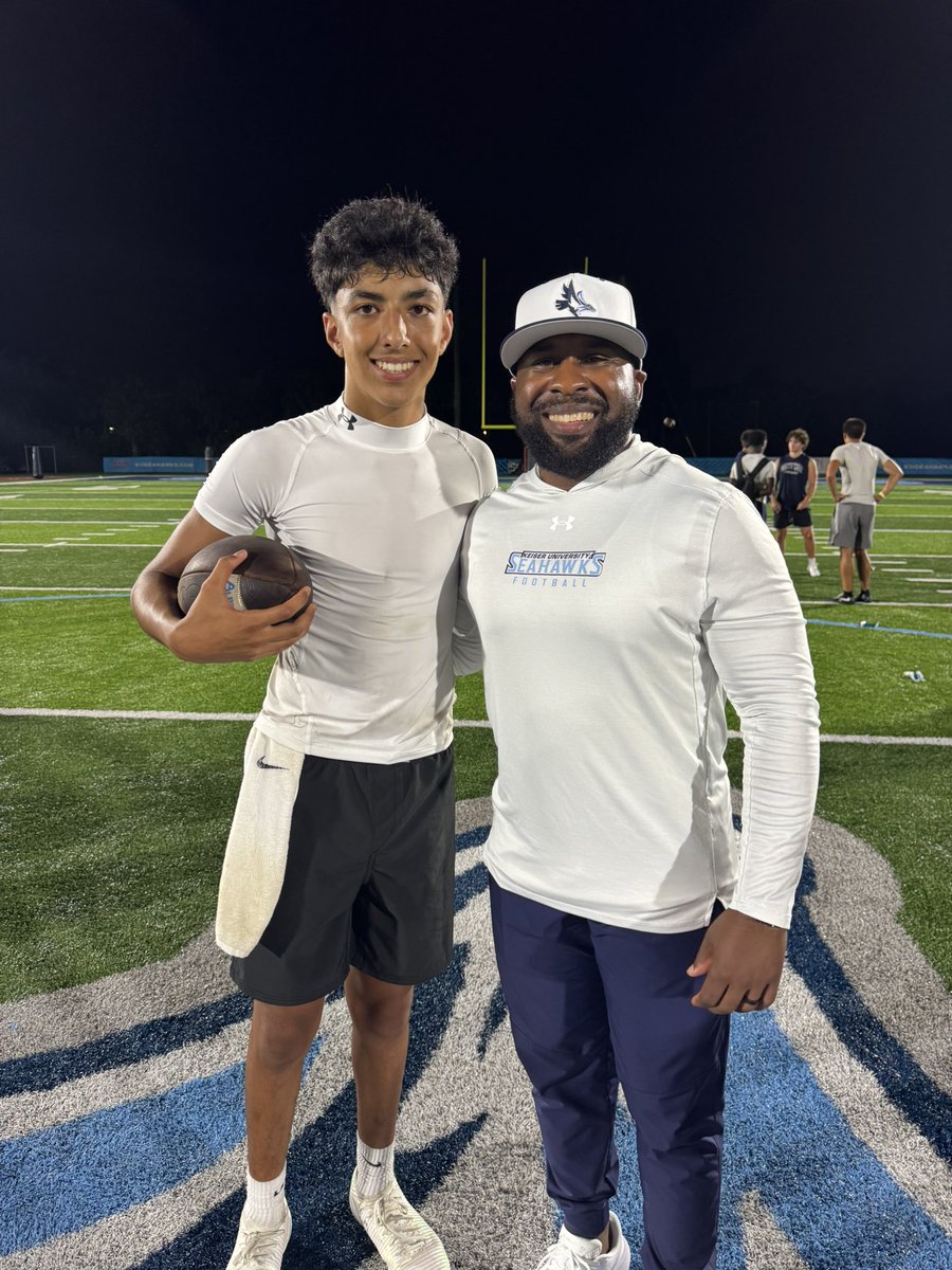 turn_it_aun's tweet photo. Thank you coach @CoachMylesRuss and @Myles_Notkin for a great camp last night @KeiserFootball @PrepRedzoneFL @Andy_Villamarzo @Shark21T @SRHS_Football1 @baylintrujillo @RealNews102 @TheQBEngineer https://t.co/yzvsMTuU55