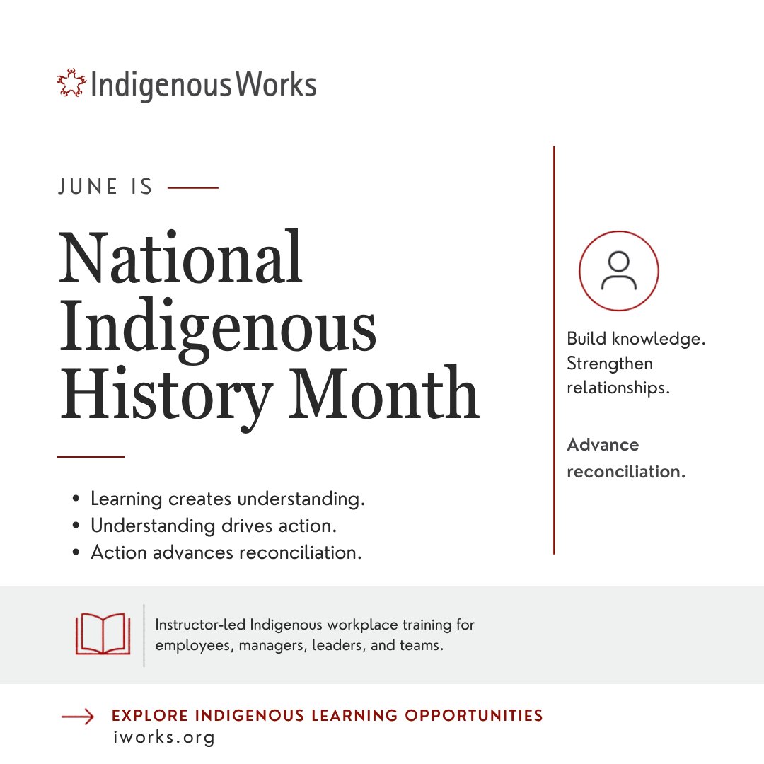 IndigenousWorks's tweet photo. June is National Indigenous History Month.
Looking for Indigenous workplace training for your employees, managers, leaders, or teams?
📧 rosied@iworks.org
#NIHM2026 #WorkplaceTraining #Reconciliation #IndigenousInclusion https://t.co/u8hUVlebzo