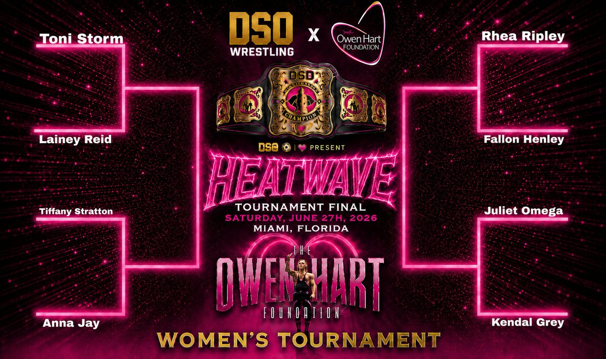 DsoWrestling's tweet photo. On June 6th at Evolution, the woman's Owen Hart Tournament will start.

 Here are the brackets for the match, Remember the winner will face Becky Lynch at Heatwave. Good luck Ladies. https://t.co/Jc0FiylIRA