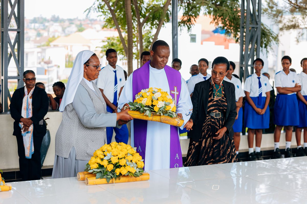 EcoleIgnace's tweet photo. As part of the 100 Days of Commemoration, Saint Ignatius High School Kibagabaga joined the nation in honoring the 32nd Anniversary of the Genocide against the Tutsi. It was a day of remembrance, unity, and resilience, paying tribute to the victims, renewing commitment to fight genocide ideology, and lighting the flame of hope for future generations. #Kwibuka32 #NeverAgain #UnityAndResilience #100DaysOfRemembrance #StIgnatiusSchools