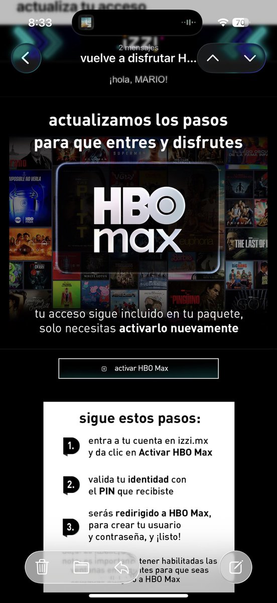 eMe_12_'s tweet photo. @izzi_mx mandándome que ya solucionó mi problema con @StreamMaxLA  y al ingresar no me deja. 

Llamo y me dicen que no, todavía no solucionan el error y quién sabe porque me mandaron ese correo 😂😂😂😂😂

A ver la Champions por Pirlotv https://t.co/808sXuFqkB