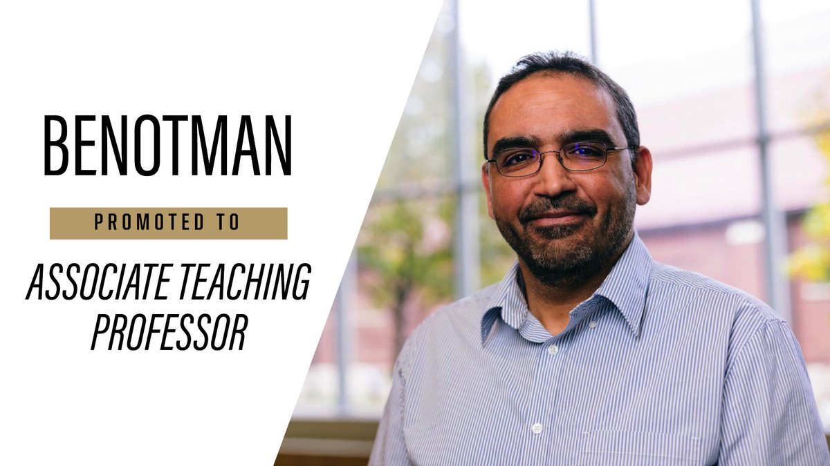 PurdueCS's tweet photo. Congratulations to #PurdueCS Professor Hisham Benotman for being promoted to Associate Teaching Professor by #Purdue's Board of Trustees. This promotion will be effective starting in the 2026-27 academic year.  https://t.co/4wShiS3ymy https://t.co/t1BWw7P8AI