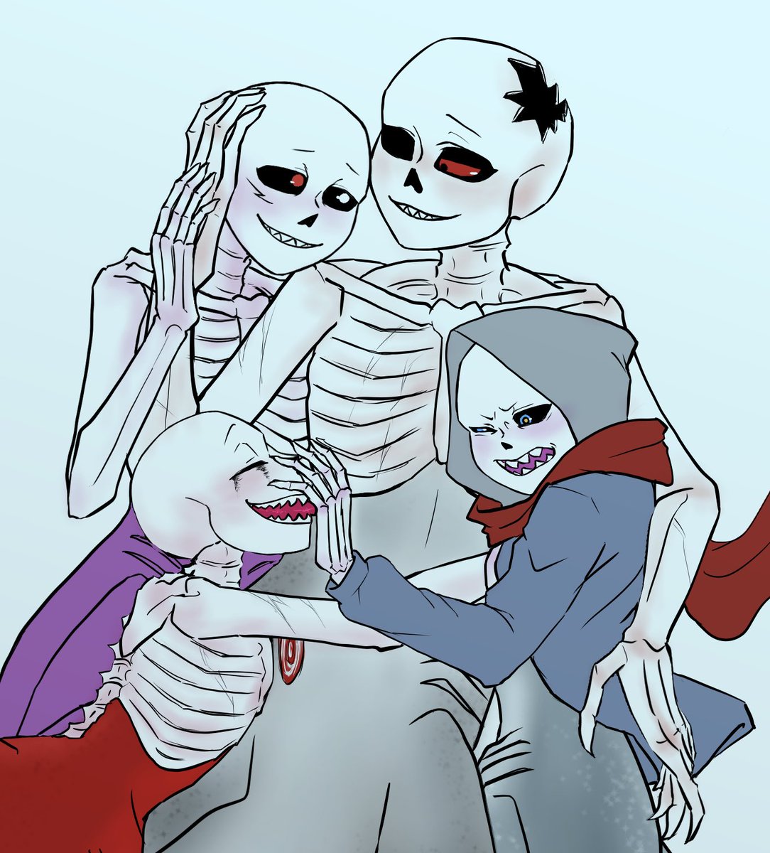 raza_rays's tweet photo. A group hug for mermay! 
Cross is a little shy and Horror being tender ☺️ and kist fighting on the side as always 😂 https://t.co/mAITnK3A8Y